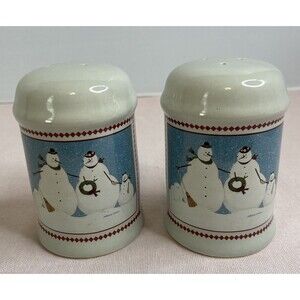Vintage Christmas  Warren Kimbal Salt and Pepper Shaker Snowman Family Enesco